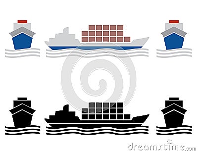 Ship cargo icons Vector Illustration