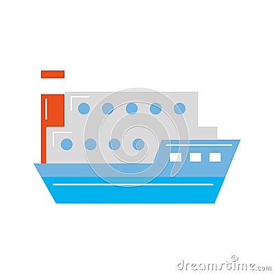 Ship cargo isolated icon Vector Illustration