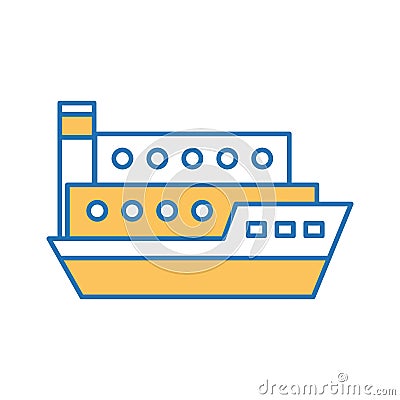 Ship cargo isolated icon Vector Illustration