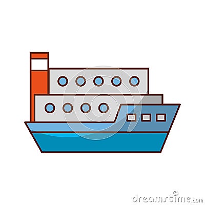 Ship cargo isolated icon Vector Illustration