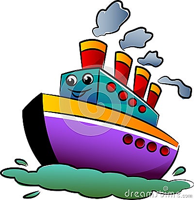 Ship cartoon Vector Illustration