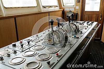 Ship control bridge Stock Photo