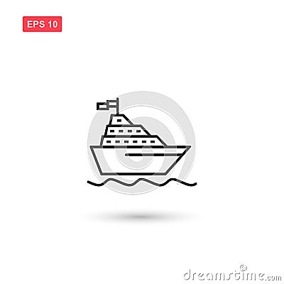Ship cruise liner icon vector isolated 6 Vector Illustration