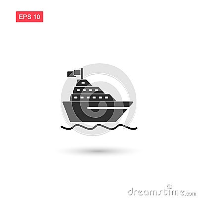 Ship cruise liner icon vector isolated 5 Vector Illustration