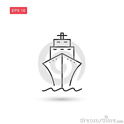 Ship cruise liner icon vector isolated 3 Vector Illustration