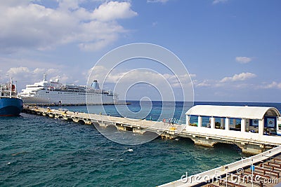 Ship docked in Cozumel, Mexico, Caribbean Editorial Stock Photo