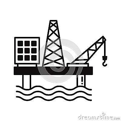 ship drilling Vector Icon which can easily modify or edit Vector Illustration