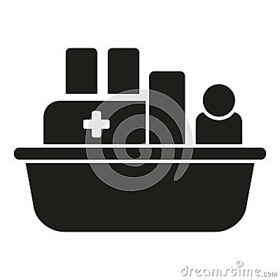 Ship evacuation icon simple vector. Plan people Vector Illustration