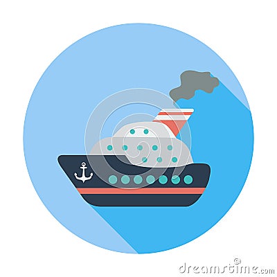 Ship flat icon. Vector Illustration