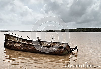 Ship in goa Stock Photo