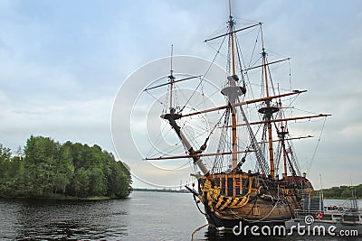 The ship `Goto Predestination` near Admiralteyskaya Square in Voronezh city, Russia Editorial Stock Photo