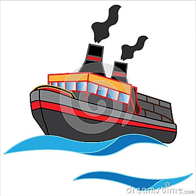 Ship grapfic design illustration good for icon or logo business Cartoon Illustration