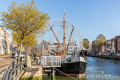 Ship in the harbor of Maassluis, The Netherlands Editorial Stock Photo