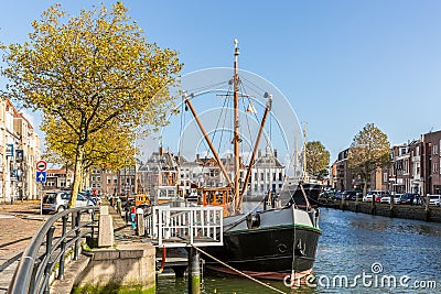 A ship in the harbour of Maassluis, The Netherlands Stock Photo