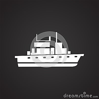 Ship icon on background for graphic and web design. Simple vector sign. Internet concept symbol for website button or Vector Illustration