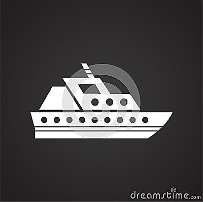 Ship icon on background for graphic and web design. Simple vector sign. Internet concept symbol for website button or Vector Illustration