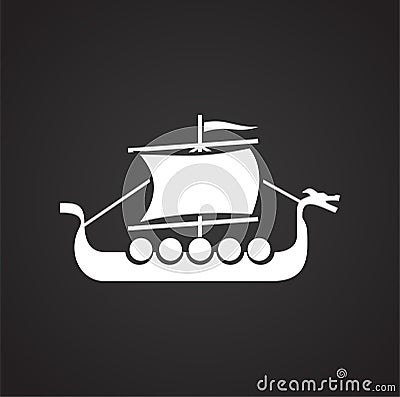 Ship icon on background for graphic and web design. Simple vector sign. Internet concept symbol for website button or Vector Illustration