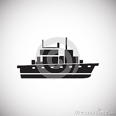 Ship icon on background for graphic and web design. Simple vector sign. Internet concept symbol for website button or Vector Illustration