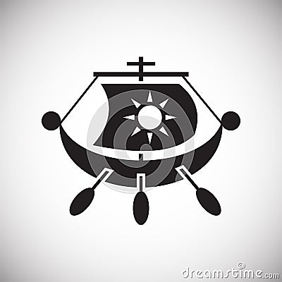 Ship icon on background for graphic and web design. Simple vector sign. Internet concept symbol for website button or Vector Illustration
