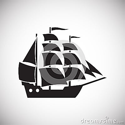 Ship icon on background for graphic and web design. Simple vector sign. Internet concept symbol for website button or Vector Illustration