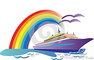 Ship journey Vector Illustration
