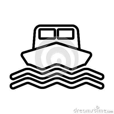 Ship line icon. Boat sign in outline style. Vector Vector Illustration