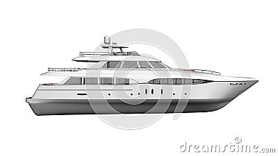 Ship, luxury boat, yacht, vessel isolated on white background, side view Stock Photo
