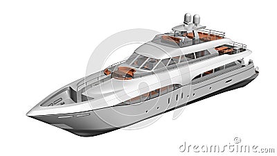 Ship, luxury yacht, boat isolated on white background Stock Photo