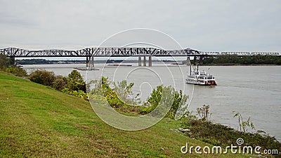 Ship on Mississippi river Editorial Stock Photo