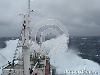 Ship in the ocean Stock Photo