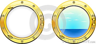 Ship porthole Vector Illustration