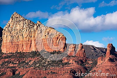 Ship Rock located within Coconino National Forest Sedona, Arizona. Stock Photo