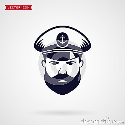 Ship`s captain vector icon. Vector Illustration