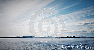 A ship sailing in the White sea Stock Photo