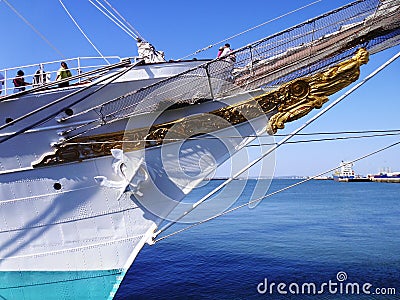 Ship school Juan Sebastian de Elcano in Cadiz Editorial Stock Photo