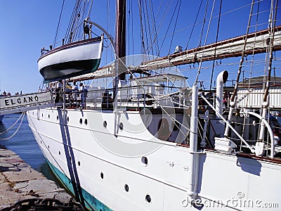 Ship school Juan Sebastian de Elcano in Cadiz Editorial Stock Photo