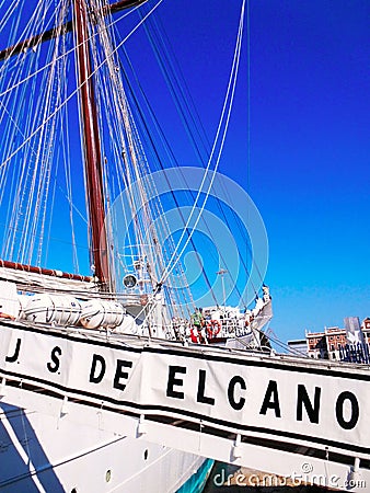 Ship school Juan Sebastian de Elcano in Cadiz Editorial Stock Photo