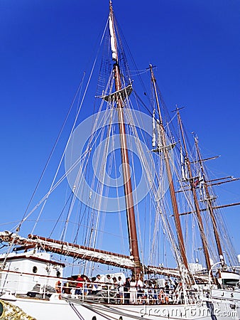 Ship school Juan Sebastian de Elcano in Cadiz Editorial Stock Photo