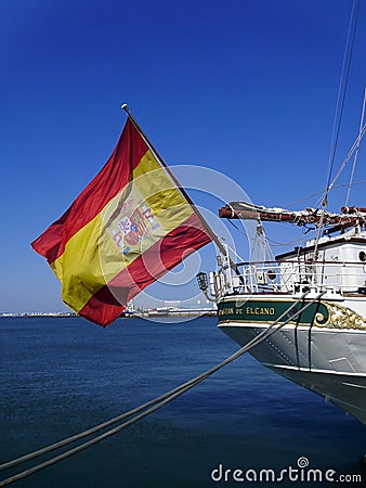 Ship school Juan Sebastian de Elcano in Cadiz Editorial Stock Photo