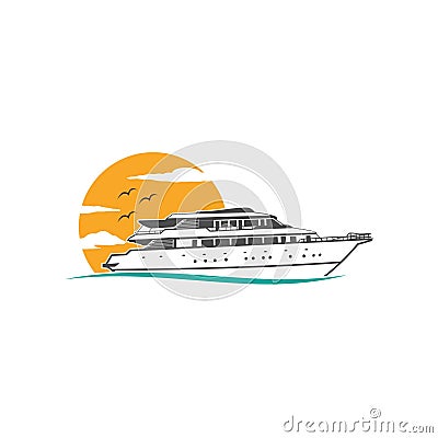 cruise ship logo vector Vector Illustration