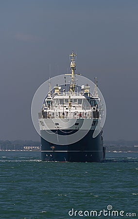 A ship in shallow water Stock Photo