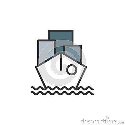 Ship shipping vector design template illustration Vector Illustration