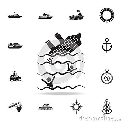 the ship is sinking icon. Detailed set of ship icons. Premium graphic design. One of the collection icons for websites, web design Stock Photo