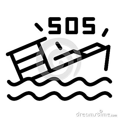 Ship sos icon outline vector. Emergency call Vector Illustration