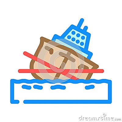 ship stability marine color icon vector illustration Vector Illustration