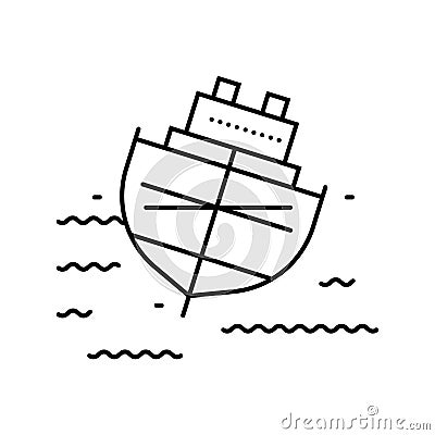 ship stability marine line icon vector illustration Vector Illustration
