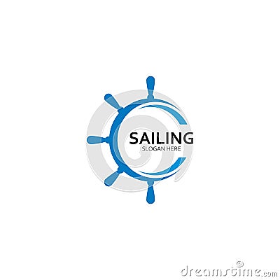 ship steering for sailing logo vector icon illustration template Vector Illustration