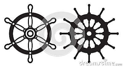 Ship steering wheel, Helm Anchor vector icon, Steer icon vector Vector Illustration