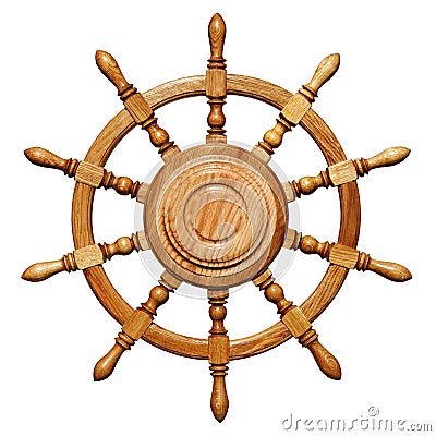 Ship steering wheel Stock Photo