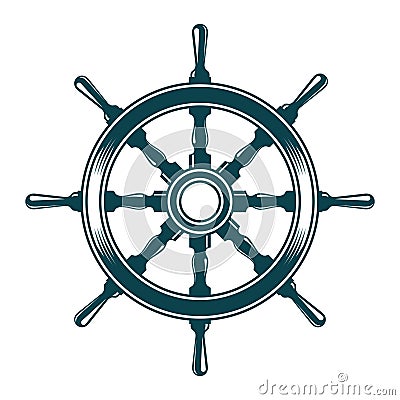 Ship steering wheel Vector Illustration